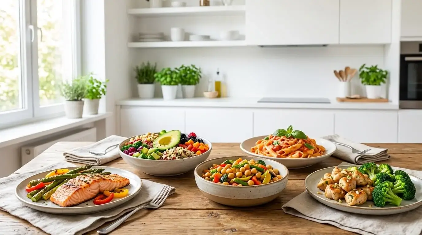 Quick healthy recipes including salmon, grain bowl, pasta and stir-fry for busy weeknights