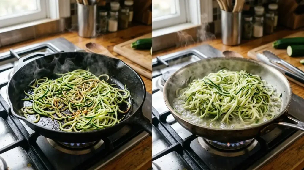 Look for glossy, flexible noodles that still have a little bite-not limp or watery strands.