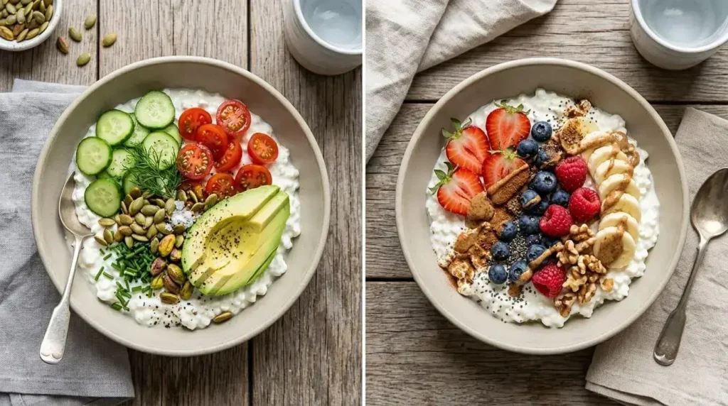Sweet and savory cottage cheese bowl ideas