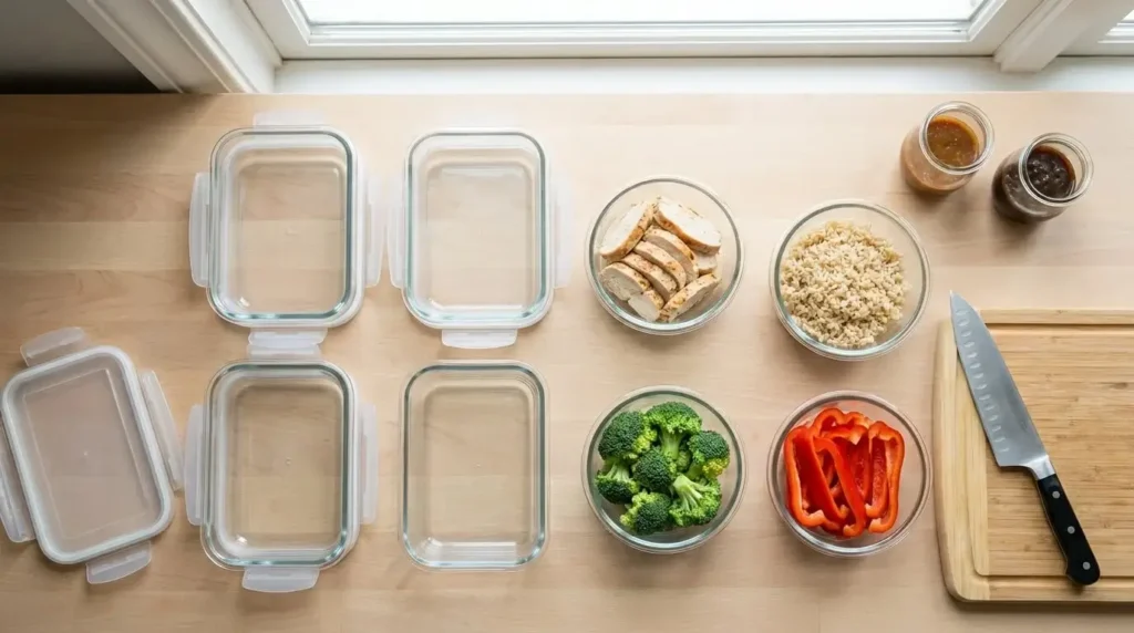 Simple ingredients for a beginner meal prep plan