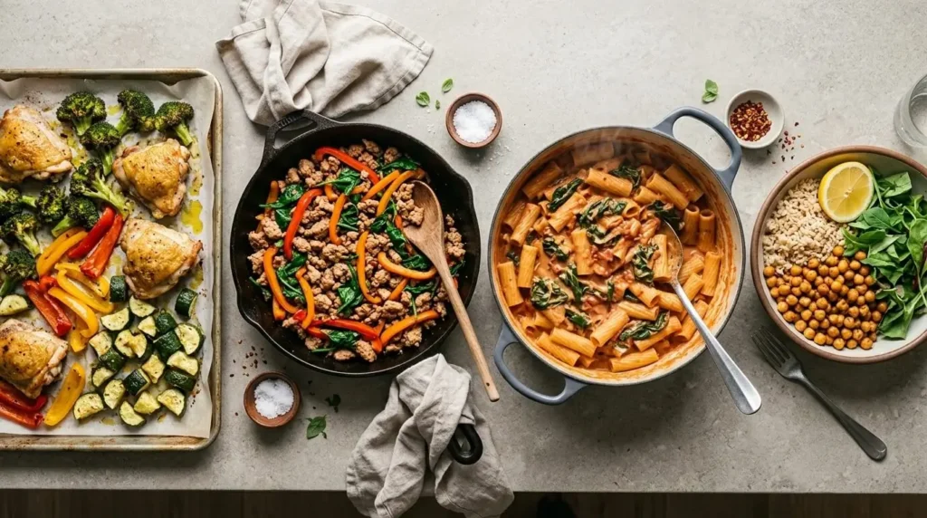 healthy meal cooking methods sheet pan skillet one pot and no cook