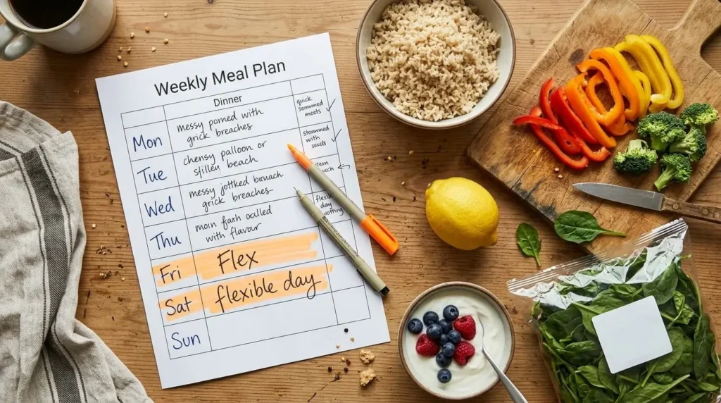 7-day healthy meal plan example with flexible days