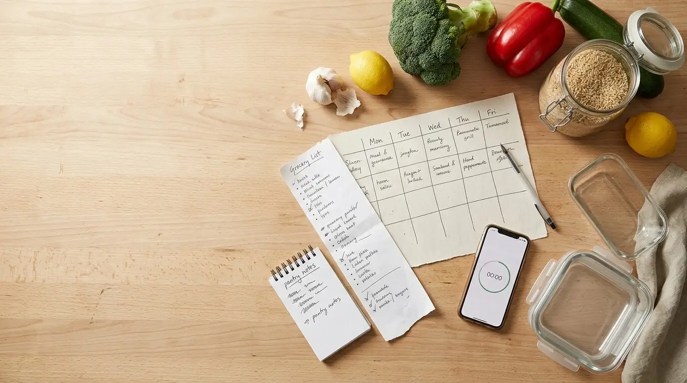30-minute weekly healthy meal planning setup